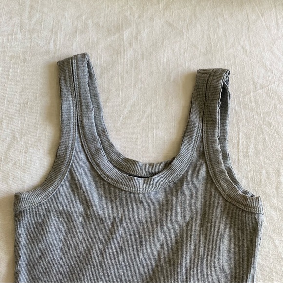 Grey Ribbed Mini Dress - Picture 2 of 3